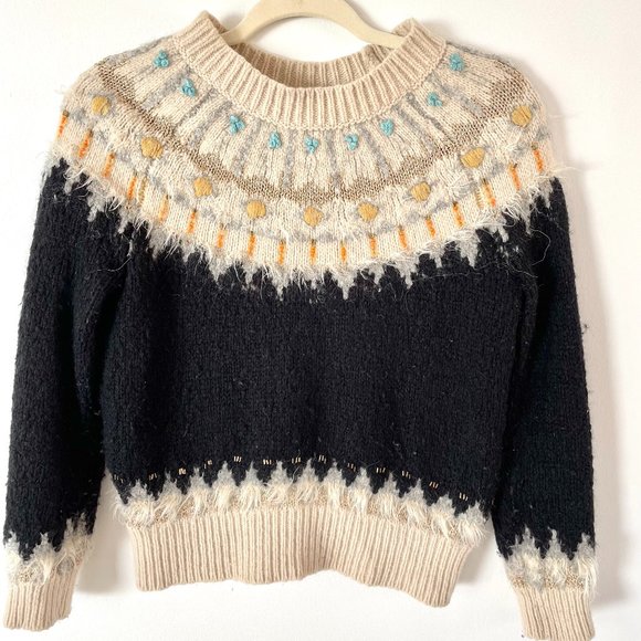 Anthropologie Sleeping On Snow Fair Isle Tunic Multicolored Sweater in XS - Picture 3 of 8